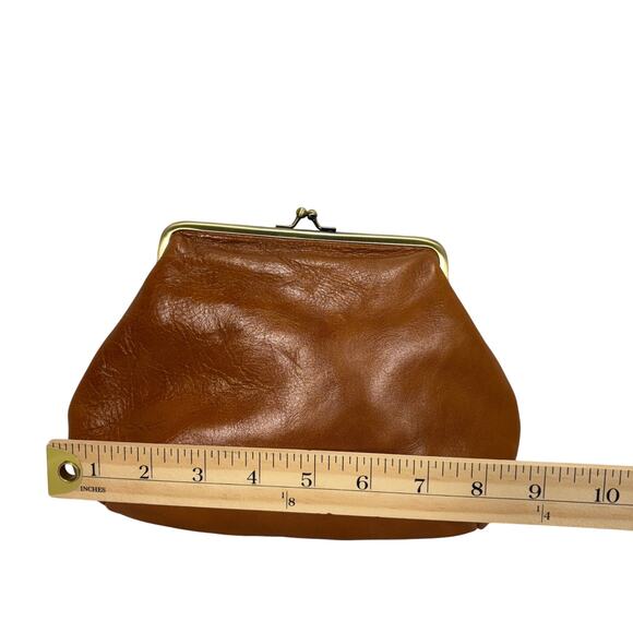 Patricia Nash Brown Leather Kiss Lock Clutch Wallet Coin Purse Organizer Pouch - Picture 10 of 11